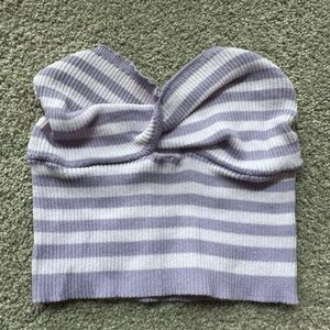 SHEIN dark and light Lavender Striped tube top